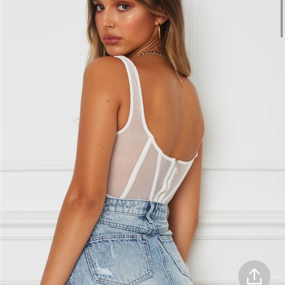 **SOLD**White Fox Bustier - Picture 2 of 2